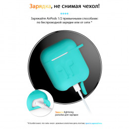 Чехол Gurdini накладка прорезиненный для AirPods мятный