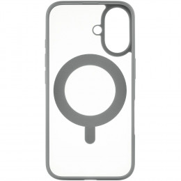 Чехол uBear накладка с держателем Clip Mag Case пластик (с MagSafe) для iPhone 16 прозрачный/серый