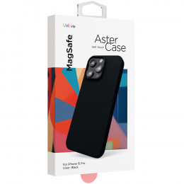 Чехол VLP накладка Aster Case силикон (с MagSafe) для iPhone 15 Pro черный