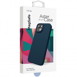 Чехол VLP накладка Aster Case силикон ( с металлическим кольцом) для iPhone 15 темно-синий
