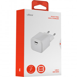 СЗУ uBear Select Pro (WC04WHPD30-C) 1 USB-C 30W, белый