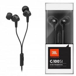 Наушники JBL (C100SL) 3.5mm. Jack вкладыши с микрофоном черные