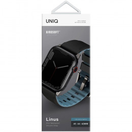 Ремешок UNIQ 45MM-LINUSBLK для Apple Watch 49 (45, 44, 42) mm. силиконовый черный Linus S-M-L