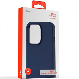Чехол uBear Touch Mag Case силикон темно-синий (с MagSafe) для iPhone 13