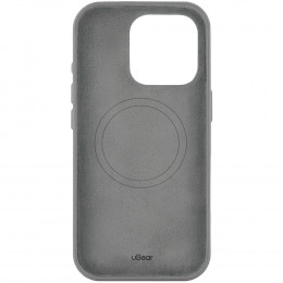 Чехол uBear Capital case кожаный серый (с MagSafe) для iPhone 16 Pro