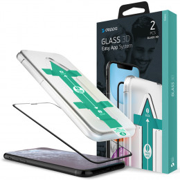 Защитное стекло 3D Full Glue Easy App Deppa  глянец с черной рамкой  iPhone X/Xs