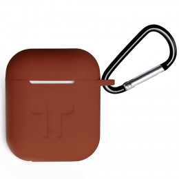 Чехол Gurdini накладка прорезиненный для AirPods коричневый какао