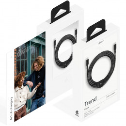 Кабель uBear Trend 140W (DC18BL24TR-CC) USB-C - USB-С 2,4м черный