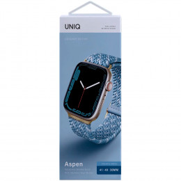 Браслет UNIQ 41MM-ASPDECBLU для Apple Watch 38 (40, 41) mm. нейлоновый лазурный синий Aspen S-M-L