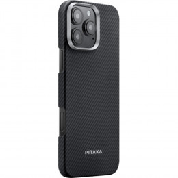 Чехол PITAKA накладка Ultra-Slim Case кевлар для iPhone 16 Pro Max черно-серый в полоску
