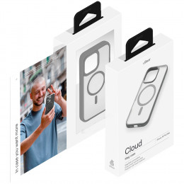 Чехол uBear Cloud Mag Case пластик серый/прозрачный (с MagSafe) для iPhone 16 Pro Max