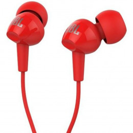Наушники JBL (C100SL) 3.5mm. Jack вкладыши с микрофоном красные