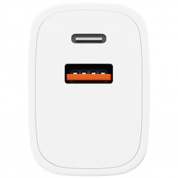 СЗУ Uzay (WC20-TC-018-WH) 1 USB 5V/3A, 1 USB-C 20W,QC 3.0 / PD 3.0 белое