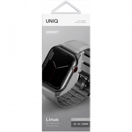 Ремешок UNIQ 45MM-LINUSGRY для Apple Watch 49 (45, 44, 42) mm. силиконовый серый Linus S-M-L