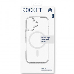 Чехол Rocket Prime Mag поликарбонат (с MagSafe) для iPhone 16 прозрачный