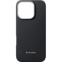 Чехол PITAKA Ultra-Slim Case кевлар черно-серый в полоску для iPhone 16 Pro
