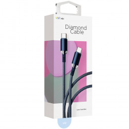 Кабель vlp Diamond (1032003) USB-C - USB-С 1,2м темно-синий