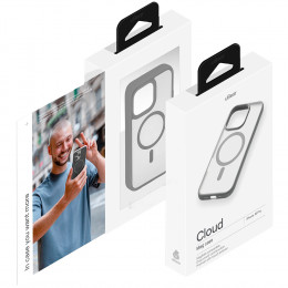 Чехол uBear Cloud Mag Case пластик серый/прозрачный (с MagSafe) для iPhone 16 Pro