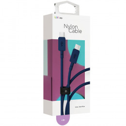 Кабель VLP Nylon cable (1031023) USB-C - USB-С 1,2м синий