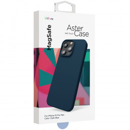 Чехол VLP накладка Aster Case силикон (с MagSafe) для iPhone 15 Pro Max темно-синий