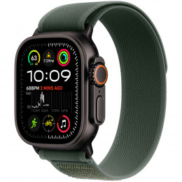 Apple Watch Ultra 2, 49 мм, корпус из титана Black Titanium, Trail Loop Green S/M