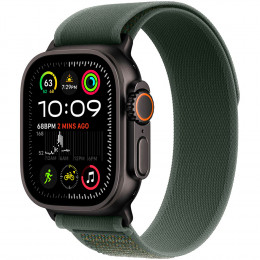 Apple Watch Ultra 2, 49 мм, корпус из титана Black Titanium, Trail Loop M/L Green
