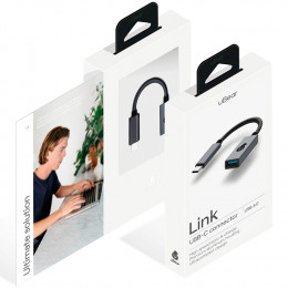 Переходник uBear Link (HB02SG01-AC) USB-C - USB Female 0.15м серый
