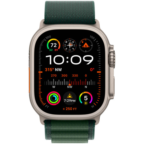 Apple Watch Ultra 2, 49 мм, корпус из титана Natural Titanium, Alpine Loop L Dark Green