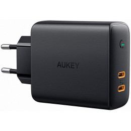 СЗУ AUKEY Focus Duo PD (PA-D5) 2 USB-C 63W/3A, черное