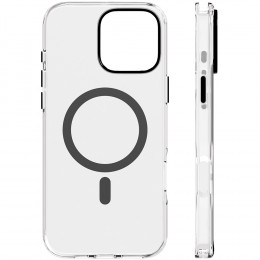 Чехол VLP накладка Diamond Case стекло/пластик (с MagSafe) для iPhone 16 Pro прозрачный/черный