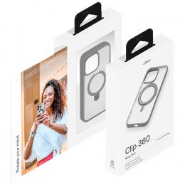 Чехол uBear Clip Mag Case пластик прозрачный/серый (с MagSafe) для iPhone 16 Pro Max